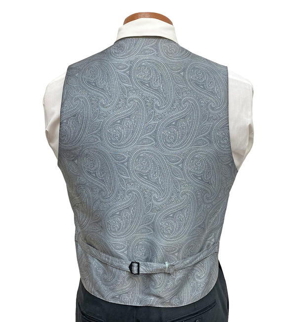 Flow 'Dynasty' Men's Fullback Vest  and Tie Set - Platinum Flow Formals