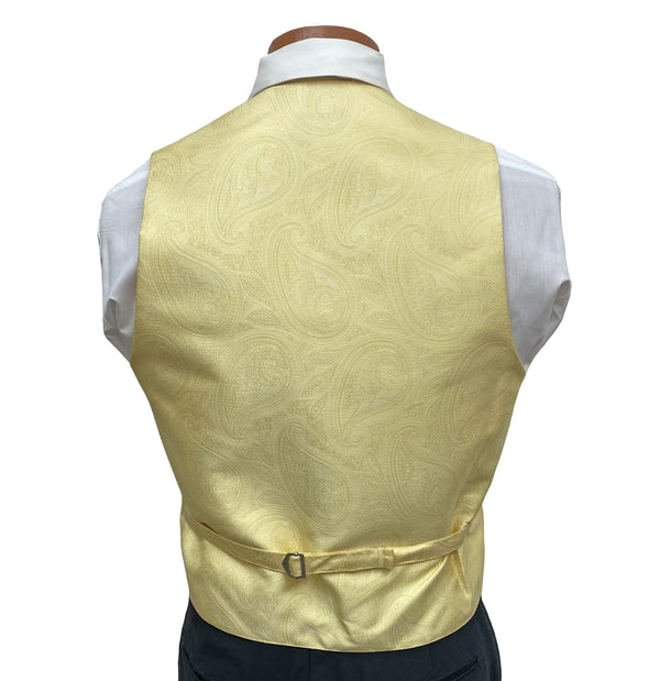 Flow 'Dynasty' Men's Fullback Vest and Tie Set  - Buttercup Yellow Flow Formals