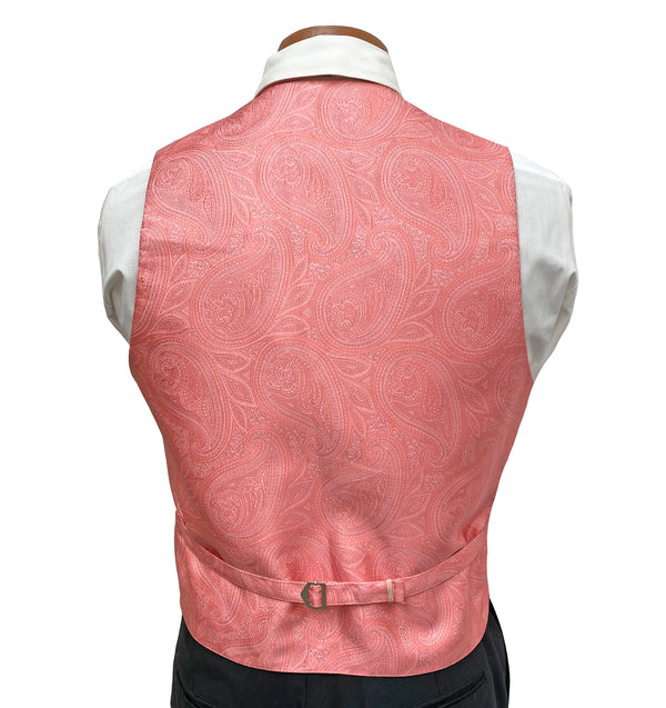 Flow 'Dynasty' Men's Fullback Vest and Tie Set - Coral Flow Formals