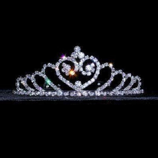 Expanding Heart Crystal Rhinestone Silver Tiara Rhinestone Jewelry Corp