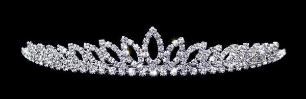 Petite Crystal Rhinestone Open Navette Spray Silver Tiara Rhinestone Jewelry CorpÂ