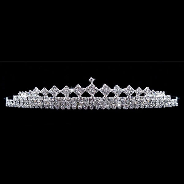 Crystal Rhinestone Diamond Topper Silver Tiara Rhinestone Jewelry Corp