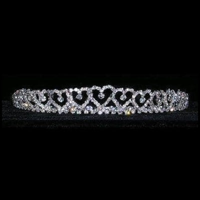 Princess Heart Crystal Rhinestone Silver Tiara Rhinestone Jewelry Corp