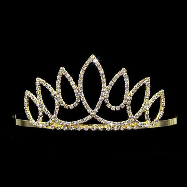 Himalayan Princess Crystal Rhinestone Gold 2" Tiara Rhinestone Jewelry Corp