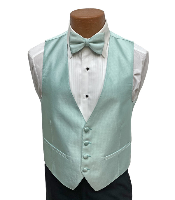 Flow 'Dynasty' Men's Fullback Vest and Tie Set - Mint Green Milroy's Formal Wear