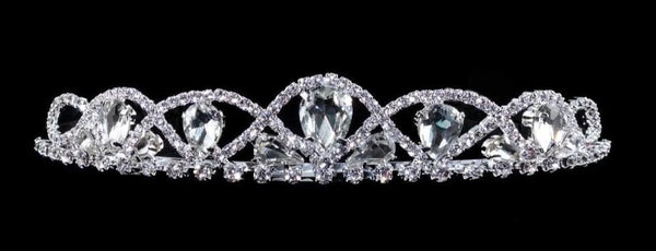 Royal Ribbon Crystal Rhinestone 1" Silver Tiara Rhinestone Jewelry CorpÂ
