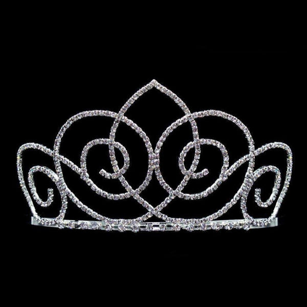 Swirl Twirl 3.5" Crystal Rhinestone Tiara Rhinestone Jewelry Corp