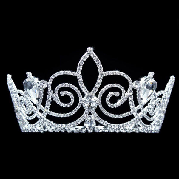 Luxe de Swirl Crystal Rhinestone 3.5" Silver Tiara Rhinestone Jewelry Corp