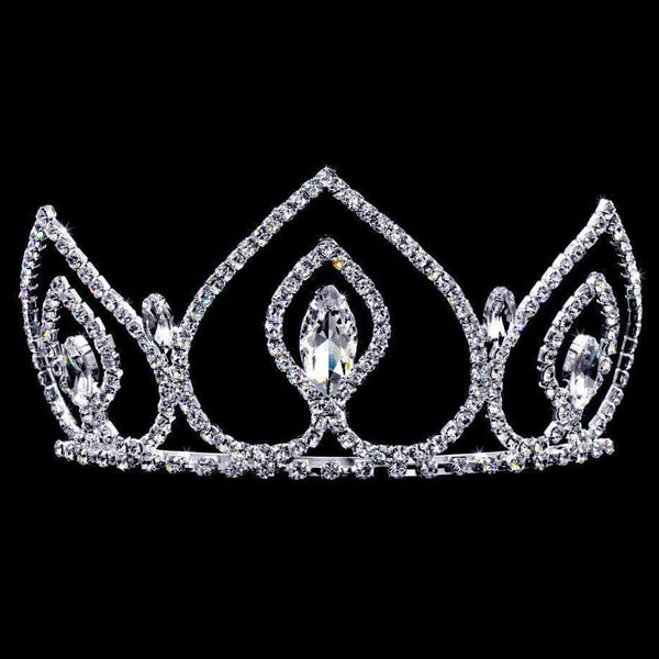 Navette Peaks Crystal Rhinestone 3" Silver Tiara Rhinestone Jewelry Corp