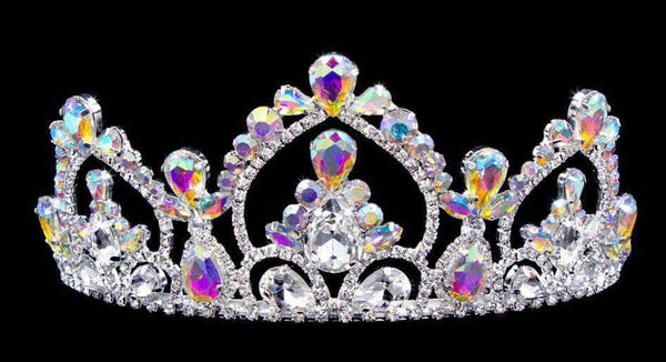 Aurora Borealis Arch Crystal Rhinestone 2.5" Silver Tiara Rhinestone Jewelry Corp