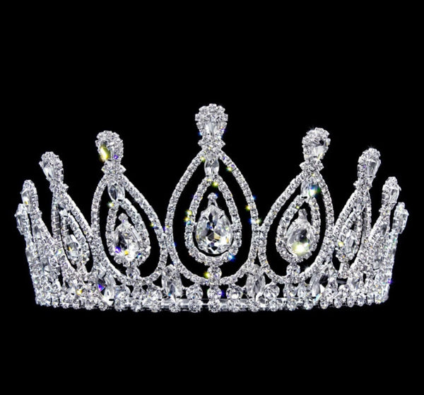 Royal Statement Crystal Rhinestone 3" Silver Tiara Rhinestone Jewelry Corp