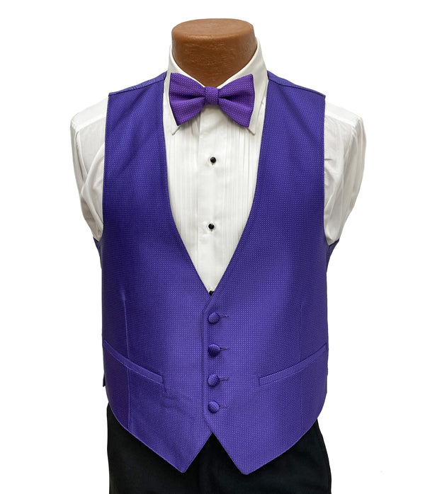 Flow 'Dynasty' Men's Fullback Vest and Tie Set - Regency Purple by Flow Formals