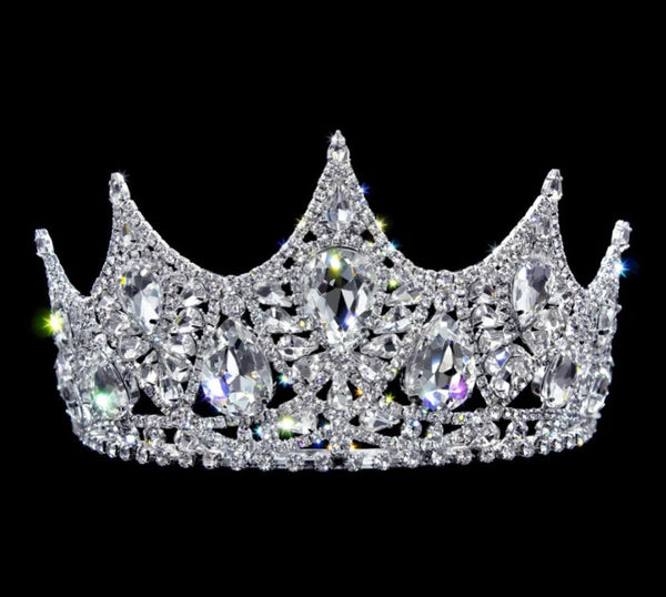 Noble Beauty Crystal Rhinestone 3.25" Silver Tiara Rhinestone Jewelry Corp