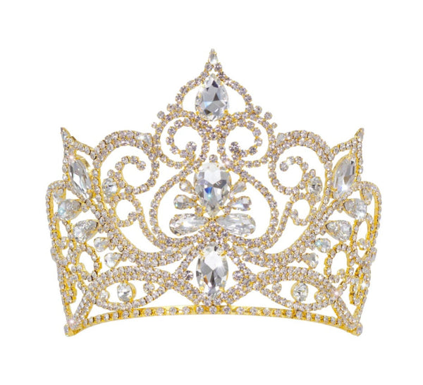 Fairy Tale Princess Crystal Rhinestone 5.5" Gold Tiara Rhinestone Jewelry Corp