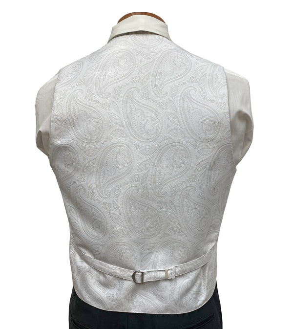 Flow 'Dynasty' Men's Fullback Vest and Tie Set  - White Flow Formals