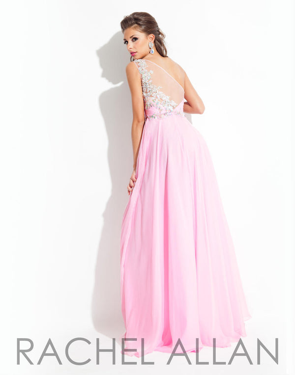 Rachel Allan 2854 Ice Pink Chiffon Dress Rachel Allan