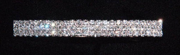 Silver 3 Row Crystal Rhinestone Barrette Rhinestone Jewelry Corp