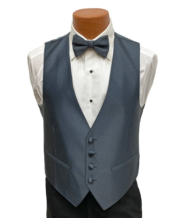 Flow 'Dynasty' Men's Fullback Vest and Tie Set - Charcoal Grey