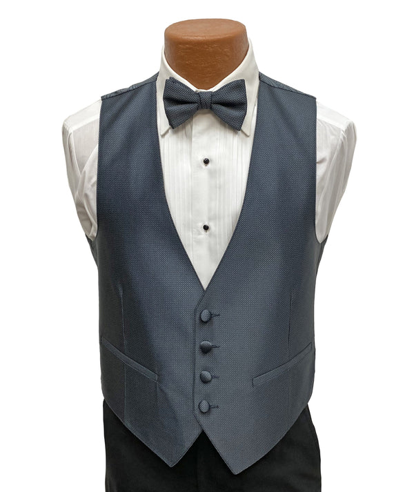 Flow 'Dynasty' Men's Fullback Vest and Tie Set - Charcoal Grey Milroy's Formal Wear