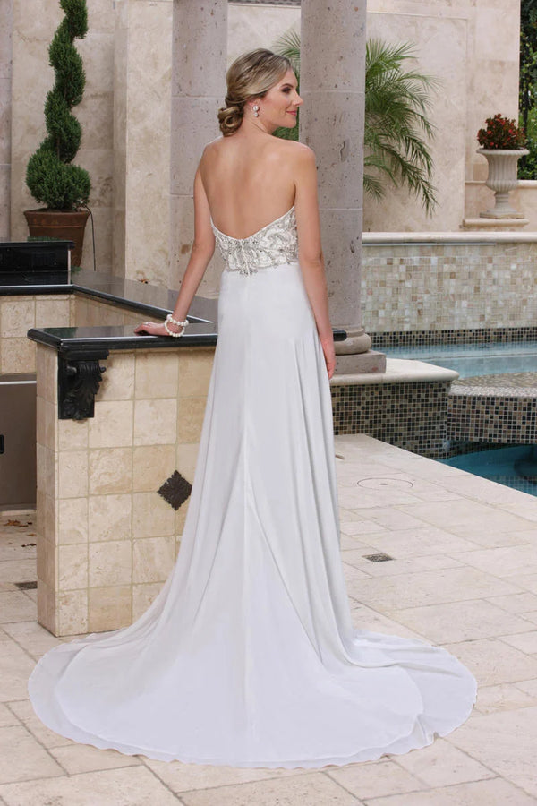 DaVinci Bridal 50365 White Sweetheart Chiffon Dress