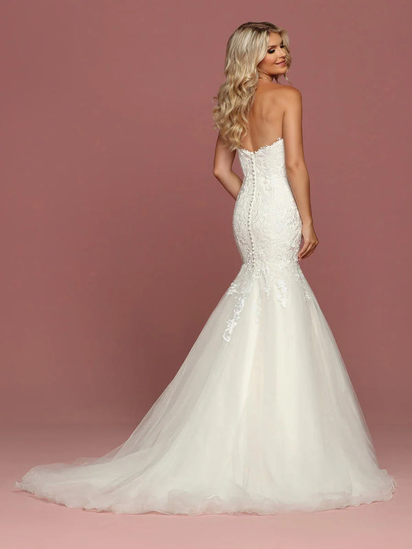 DaVinci Bridal 50502 White Lace & Tulle Fit-n-Flare Dress