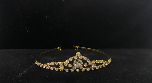 Gold Crystal Rhinestone 1" Tiara of Perfection Rhinestone Jewelry Corp