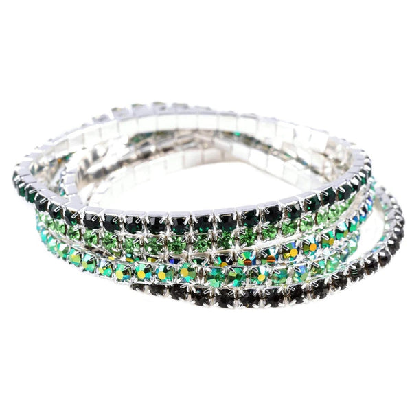5 Piece Stretch Bracelets - Open Meadow Rhinestone Jewelry Corp