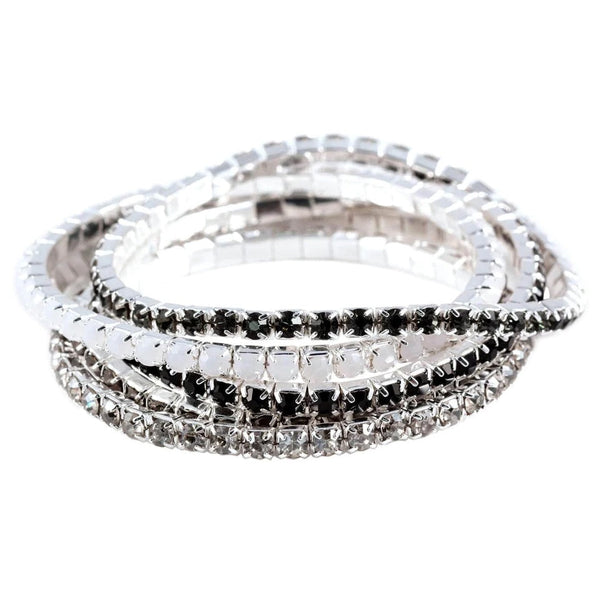 5 Piece Stretch Bracelets - Evening Affair Rhinestone Jewelry Corp