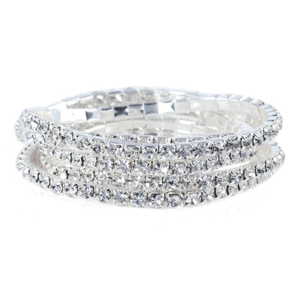 5 Piece Stretch Bracelets - Sparkle & Shine Rhinestone Jewelry CorpÂ
