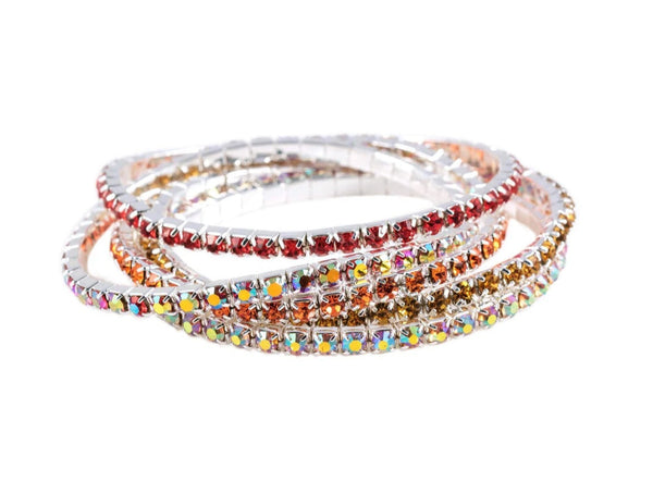 5 Piece Stretch Bracelets - Desert Sunset Rhinestone Jewelry Corp