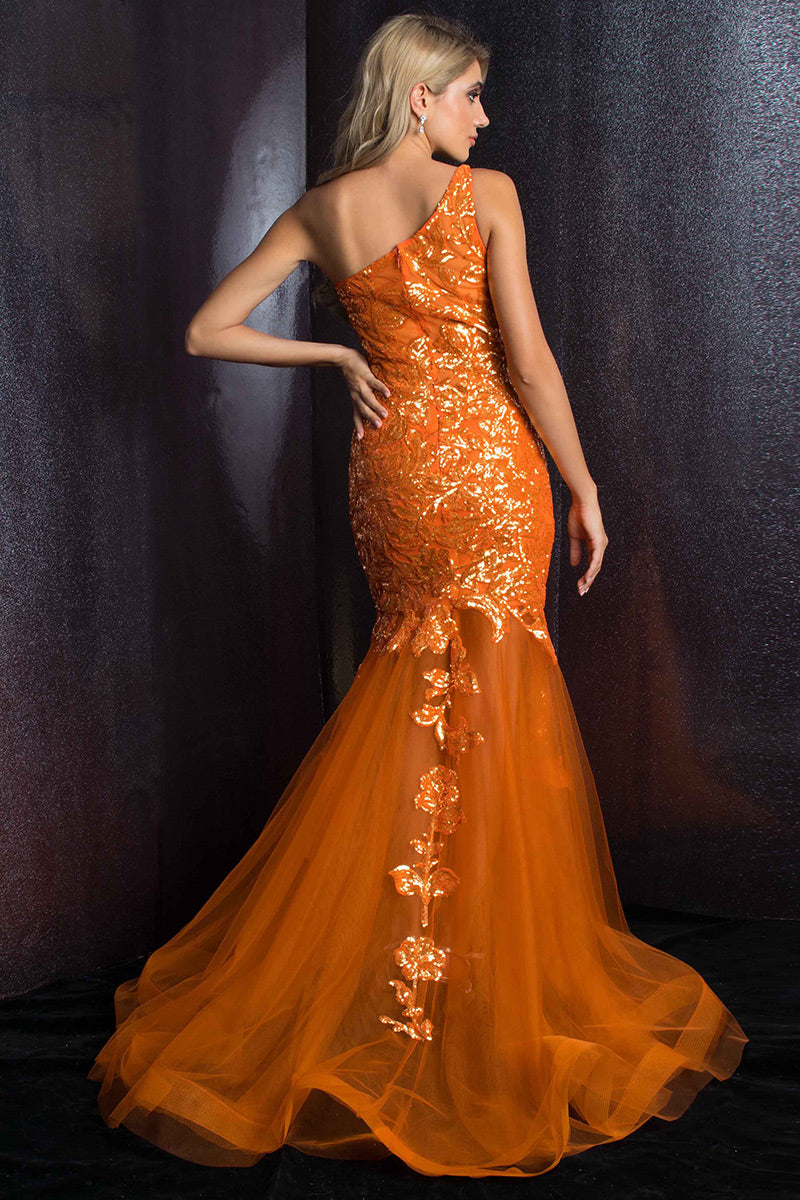 Blue and Orange Prom Dresses