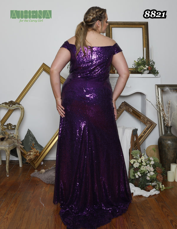 ATHENA PROM 8821 Sequin Off the Shoulder Dress Athena Prom