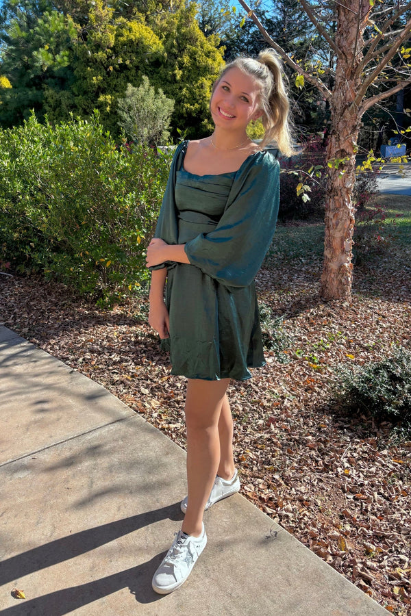 All In The Details Hunter Green Dress She + Sky Clothing