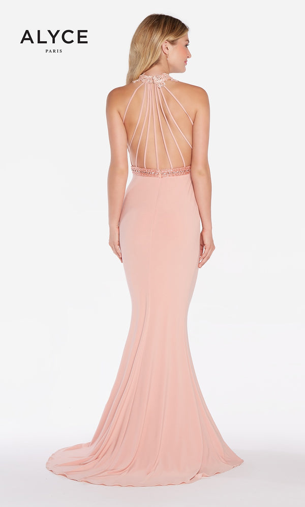 ALYCE Paris 60024 Cameo Pink Jersey Fitted Dress Alyce Paris