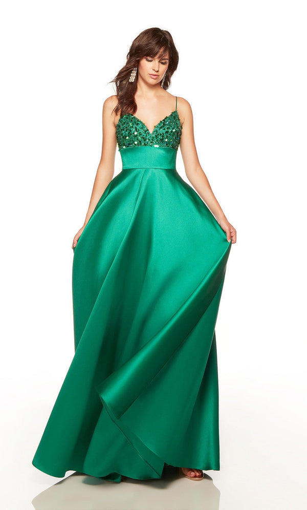 ALYCE Paris 1763 Beaded Mikado A-Line Dress Alyce Paris
