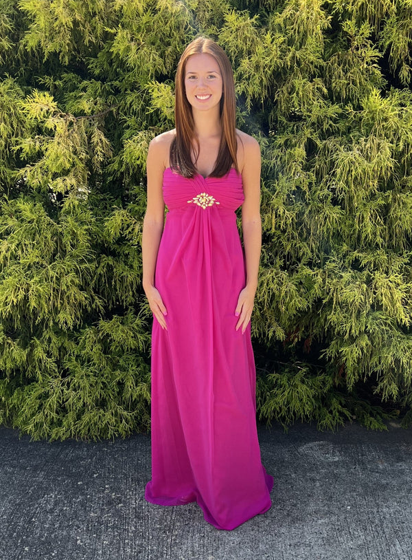 Alyce Paris 35745 Fuschia Pink Chiffon Prom Dress