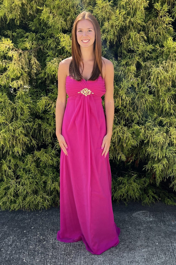 ALYCE Paris 35745 Fuchsia Strapless Chiffon Dress Alyce Paris