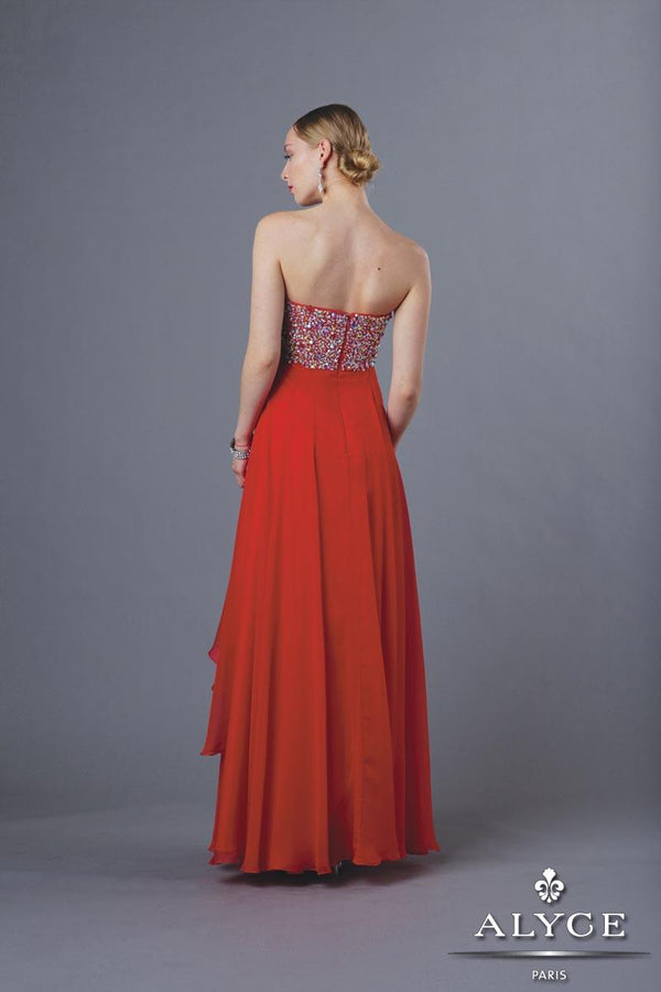 ALYCE Paris 35620 Geranium Pink Flowy Chiffon Dress Alyce Paris