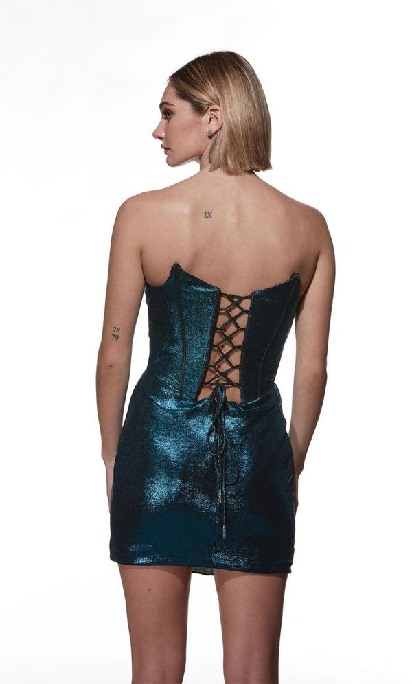ALYCE Paris 4844 Metallic Jersey Cocktail Dress ALYCE Paris