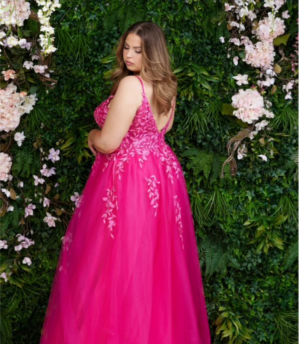 ATHENA PROM 8405 Fuchsia Pink Tulle A-Line Dress Athena Prom