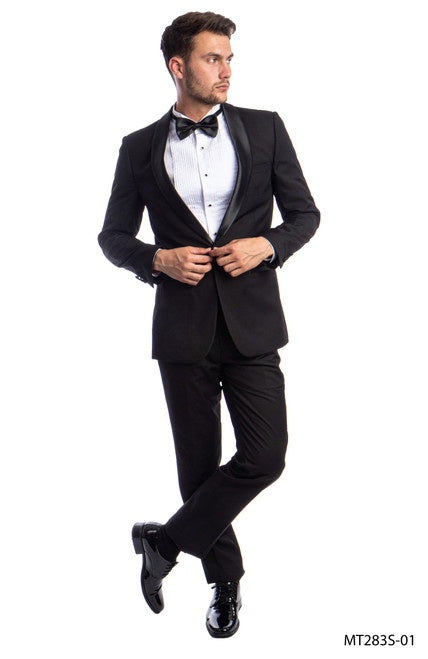 New Azzuro Black with Black Shawl Slim Fit Tuxedo Suits America