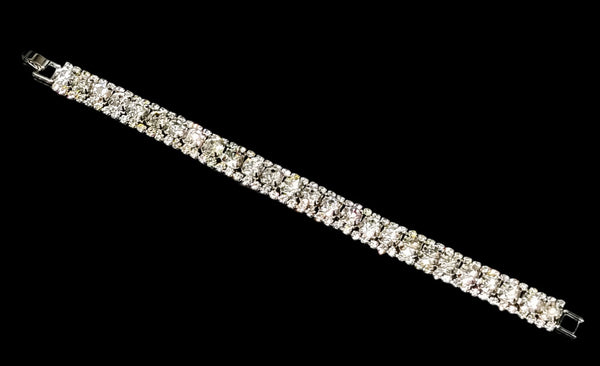 Crystal Crystal Silver Bracelet with Rhinestone Edging Cristal D'OrÂ
