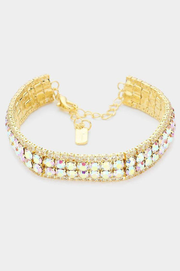 Iridescent Bubble Stone Bracelet in Gold Wona Trading CoÂ