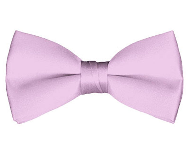 New Solid Satin Pretied Bow Ties - Light Pink