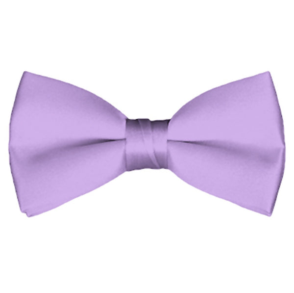New Solid Satin Pretied Bow Ties - Lavender