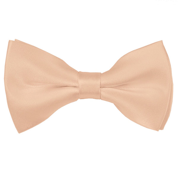 New Solid Satin Pretied Bow Ties - Peach