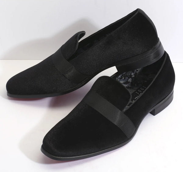 New Men's Black Velvet Fashion Shoes Couture 1910Â
