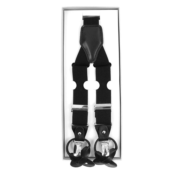 New Black Convertible Button Strap or Clip-On Suspenders SELININYÂ