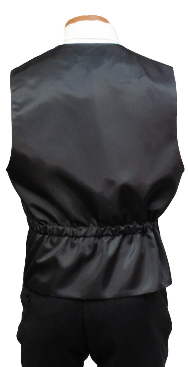 New Black Satin Fullback Vest B FormalÂ