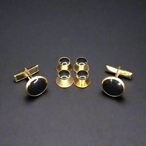 Black Gold Stud & Cufflink Set Eddy's All Occasion JewelryÂ